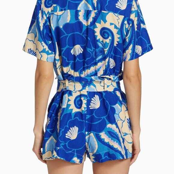 EUC FARM RioTropical Groove Romper Blue and White Size XL - Picture 3 of 10